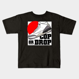 AJ 3 Retro White Cement Shoes Kids T-Shirt